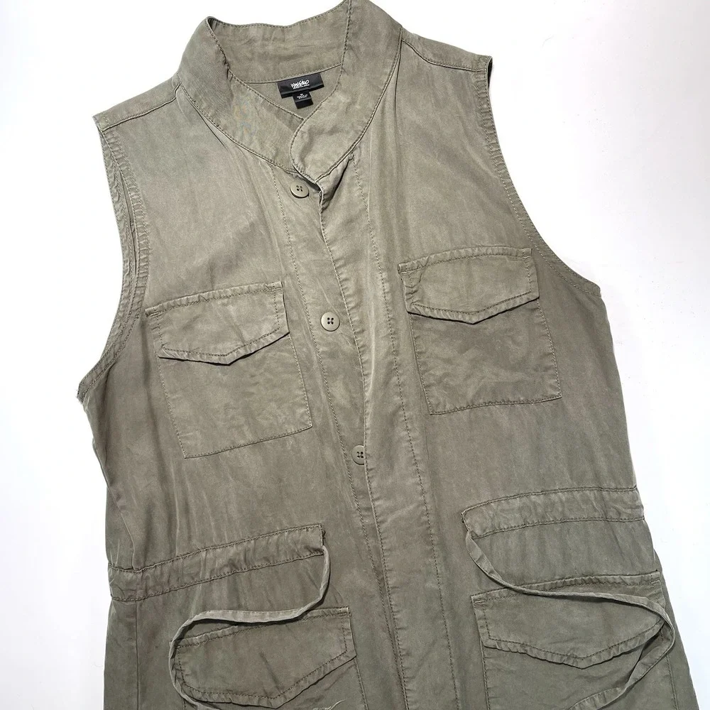 Women's Cargo Utility Vest‎ With Pockets Olive Green By Mossimo Size Medium